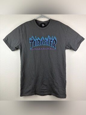 Thrasher Magazine Shirt Short Sleeve Gray Adult Small